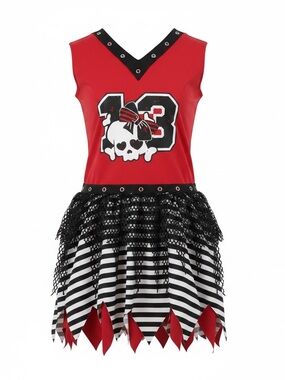 5T Red and Black Pirate Skull  Costume Dress designed by Spirit Girls